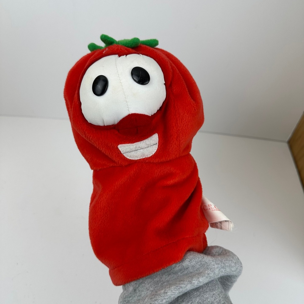 CR Gibson VeggieTales Bob the Tomato Plush Hand Puppet Red Vintage Kids Toy